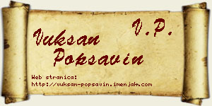 Vuksan Popsavin vizit kartica